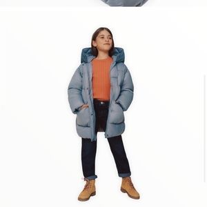 Zara Kids Mid Blue Puffy Puffer Coat with
Sorona DuPont